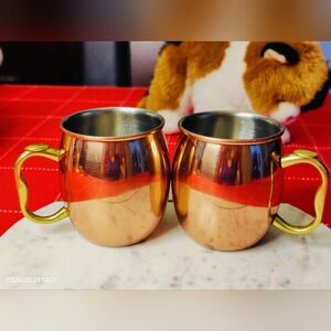 Set of 2 OGGI Moscow Mule Mugs – 20oz Copper Plated Stainless Steel Brass Handle